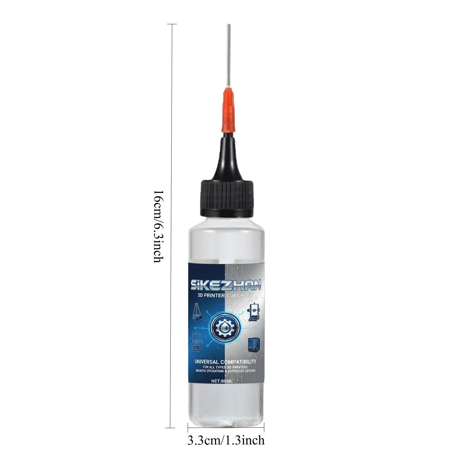 60ml Professional 3D Printer Maintenance Oil with Precision Needle Tip, Universal Mechanical Oil for Smooth Silent Operation, Anti-Wear Friction Reducer for Z-Axis Rails and Lead Screws SIKEZHAN