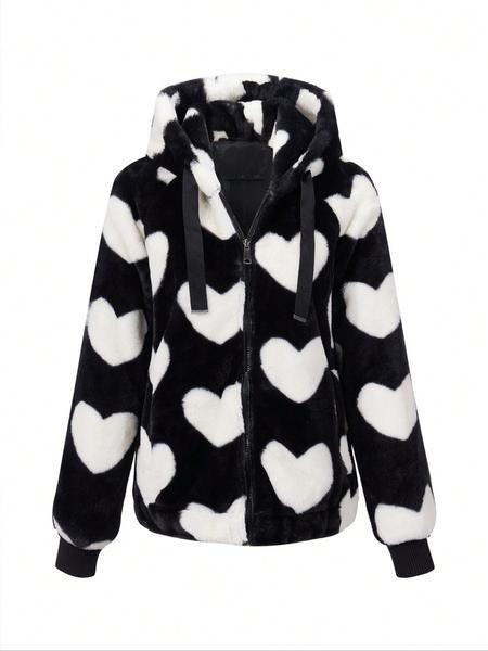 Women's Fall Winter Warm Jacket with Pockets Zipper Fashion Hood Elegant Commuter Casual Simple Daily Wear Coat