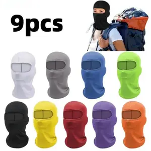 6/9-Pack 15.7in Sun Protection Face Masks – Windproof Neck Gaiters, UV Protective Full Face Coverings, Motorcycle Helmet Liners for Outdoor Sports, Travel & Makeup-Friendly Use