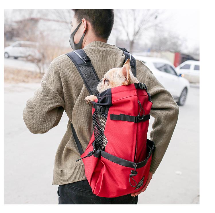 Breathable Polyester Dog Backpack Carrier, Washable Pet Rucksack for Outdoor Cycling and Hiking, Hands-Free Kitten Head-Out Pouch for Shopping and Travel, Available in Red and Blue Breathable Polyester Dog Backpack Carrier, Washable Pet Rucksack for Outdoor Cycling and Hiking, Hands-Free Kitten Head-Out Pouch for Shopping and Travel, Available in Red and Blue