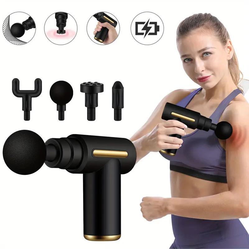 Portable Mini Massage Gun , Full Body Use, USB, Fragrance-Free, Youth Green Handheld Electric Fascia Massager gifts boyfriend Therapy Comfort Black