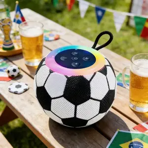 World Cup Football Fabric Bluetooth-compatible Speaker, Portable Low Bass Boombox, Wireless Connection, Creative Design, Perfect for Watching Matches