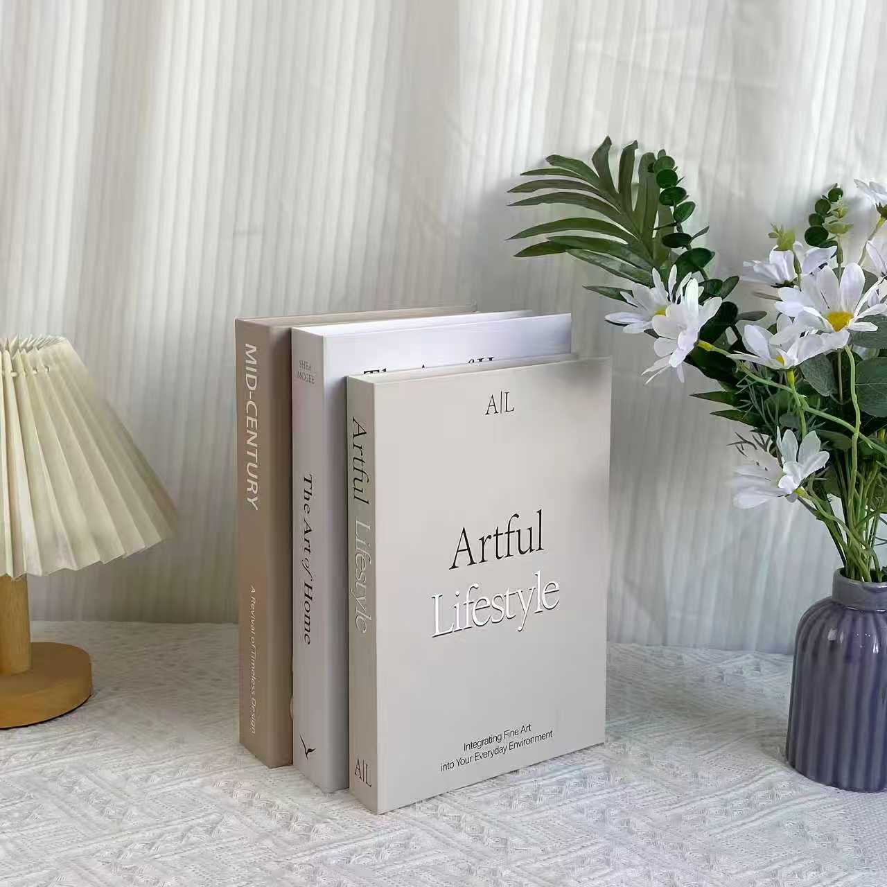 3PCS/set Modern Simplicity Coffee Table Decorative Books Set, Home Hotel Soft Decoration, Origami Handmade Fun Storage, Fresh Literary Style Desk Ornament，home ornament