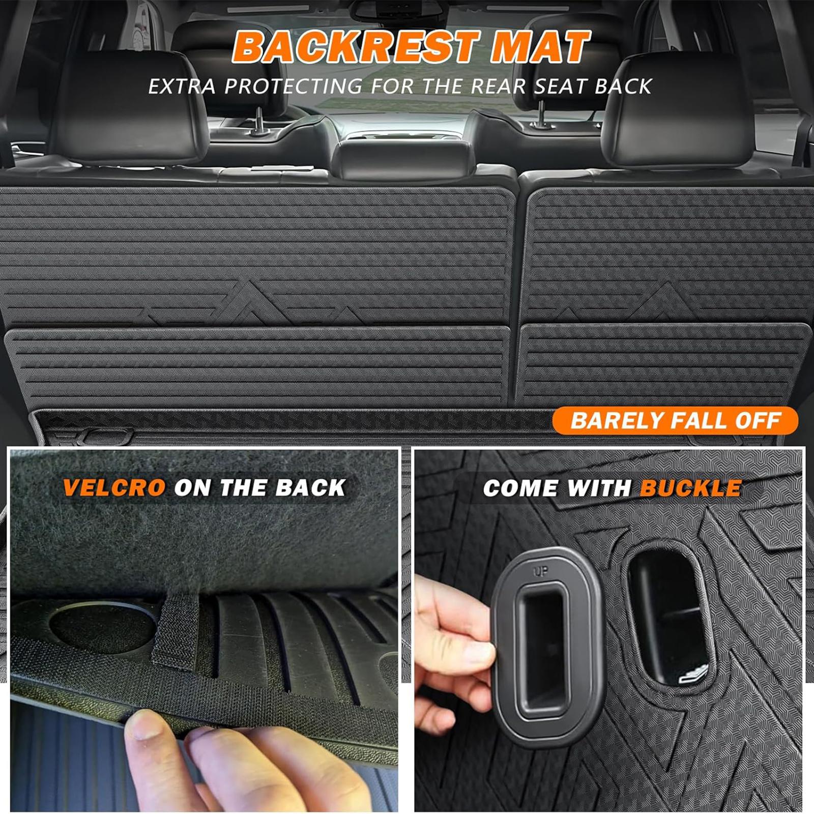 Canvcle All Weather TPE Floor Mats for 2015-2021 Jeep Grand Cherokee Laredo E 4x4 Five-Seater Gas Model Custom Fit Trunk & Back Seat Protector Durable Odorless Cargo Liner Non-Slip Texture Easy to Clean