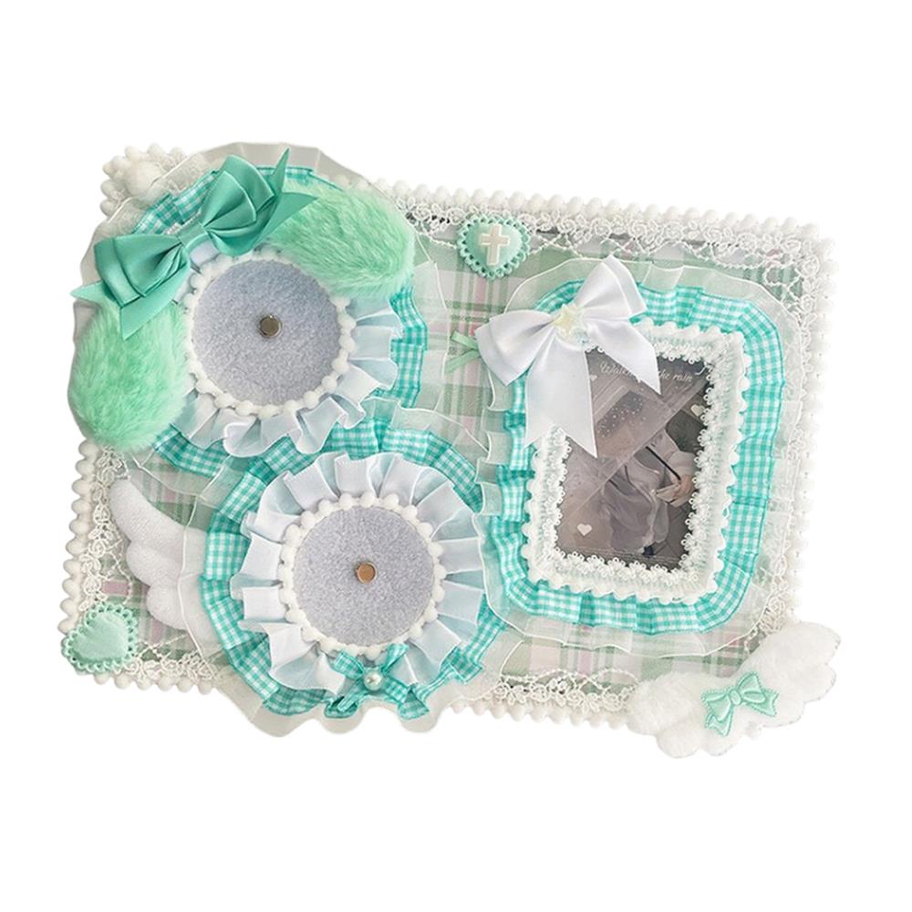 Itabag Anime Badge Holder Set Decor Kawaii Candy Fluffy Bunny Ribbon Lace Ita Bag Insert Board Badge Display Board Accessories