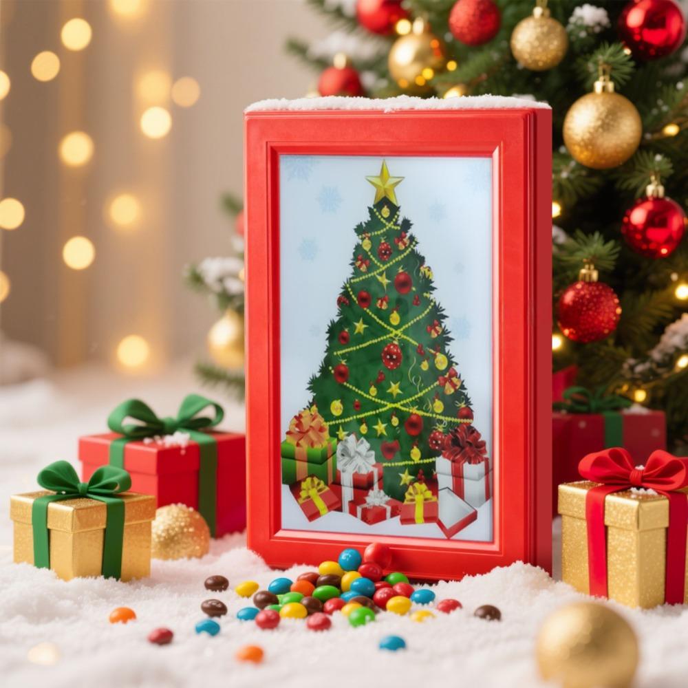Candy dispenser, perfect Christmas gift candy distribution rack, square frame design, can be hung on the wall, equipped with candy distribution function
