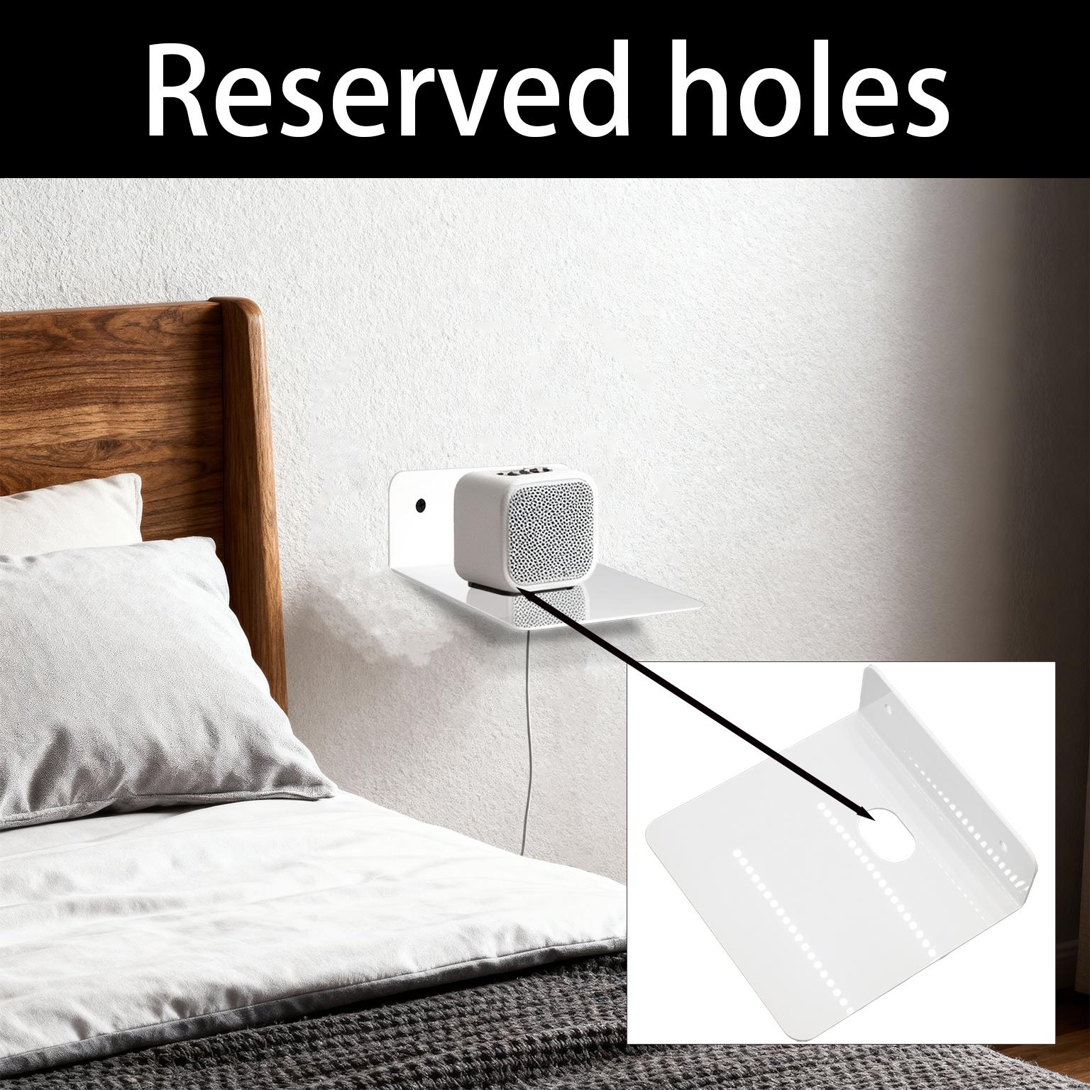 2-Pack Small Acrylic Wall Shelves, 4.92 Inch Floating Shelves for Echo Camera, Speaker Display Stand, Bathroom Living Room Bedroom