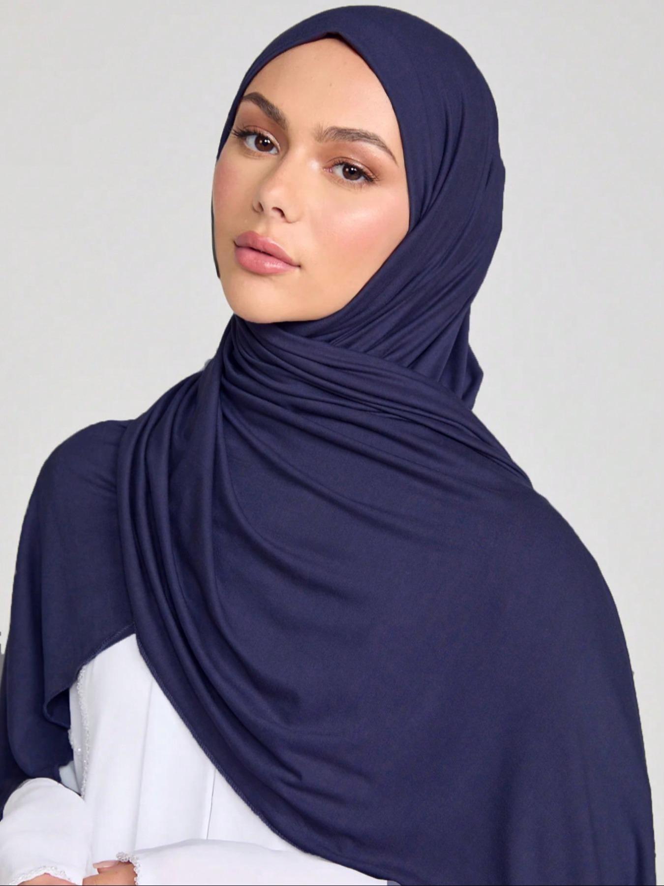 Women's Soft Jersey Hijab, Classic Long Shawl Wrap & Headscarf, Perfect for Any Occasion, Comfortable Muslim Hijab for Women