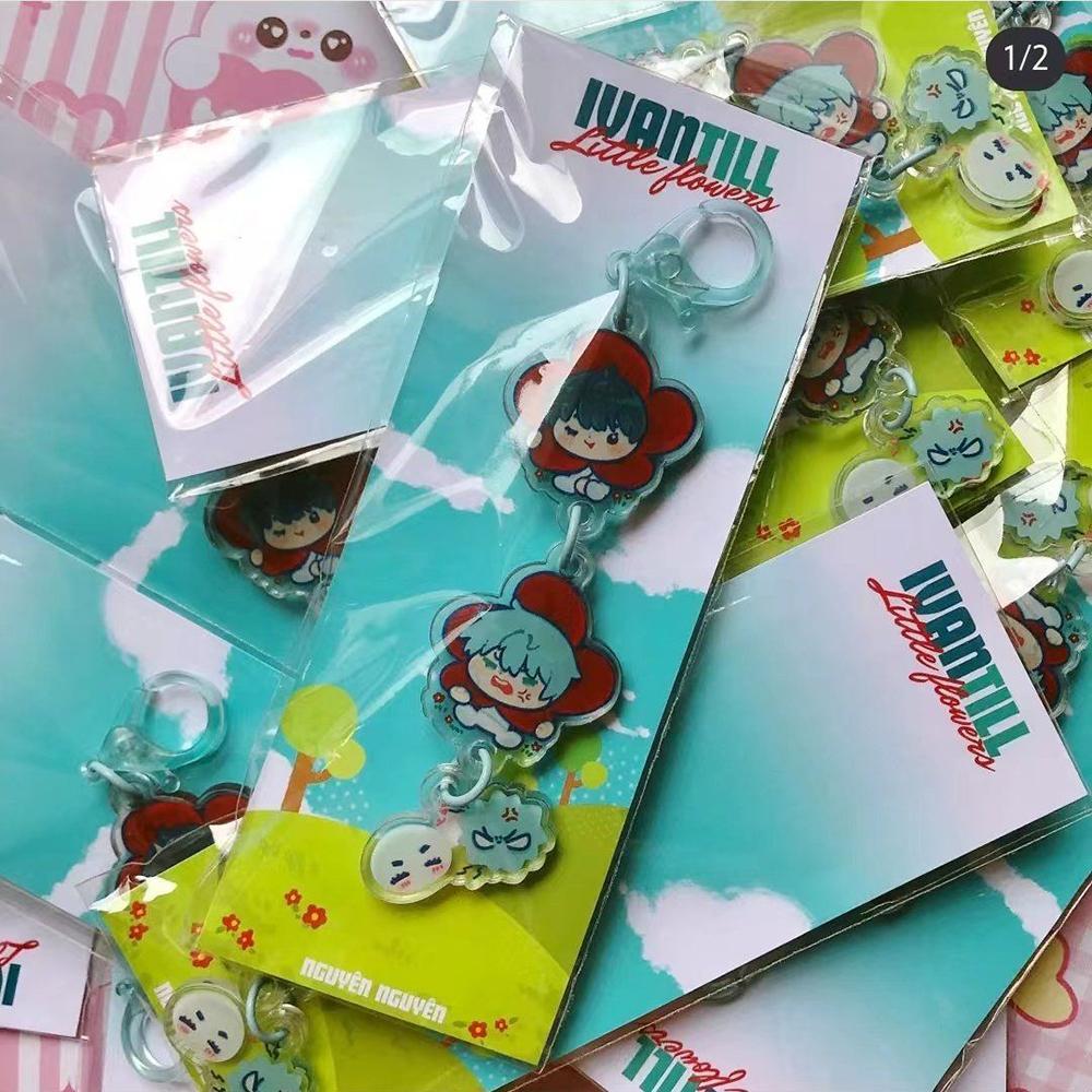 Anime Alien Stage Ivan Till Cosplay Keychain Cartoon Kawaii Backpack Pendant Acrylic Key Chain Fashan Keyring Accessories