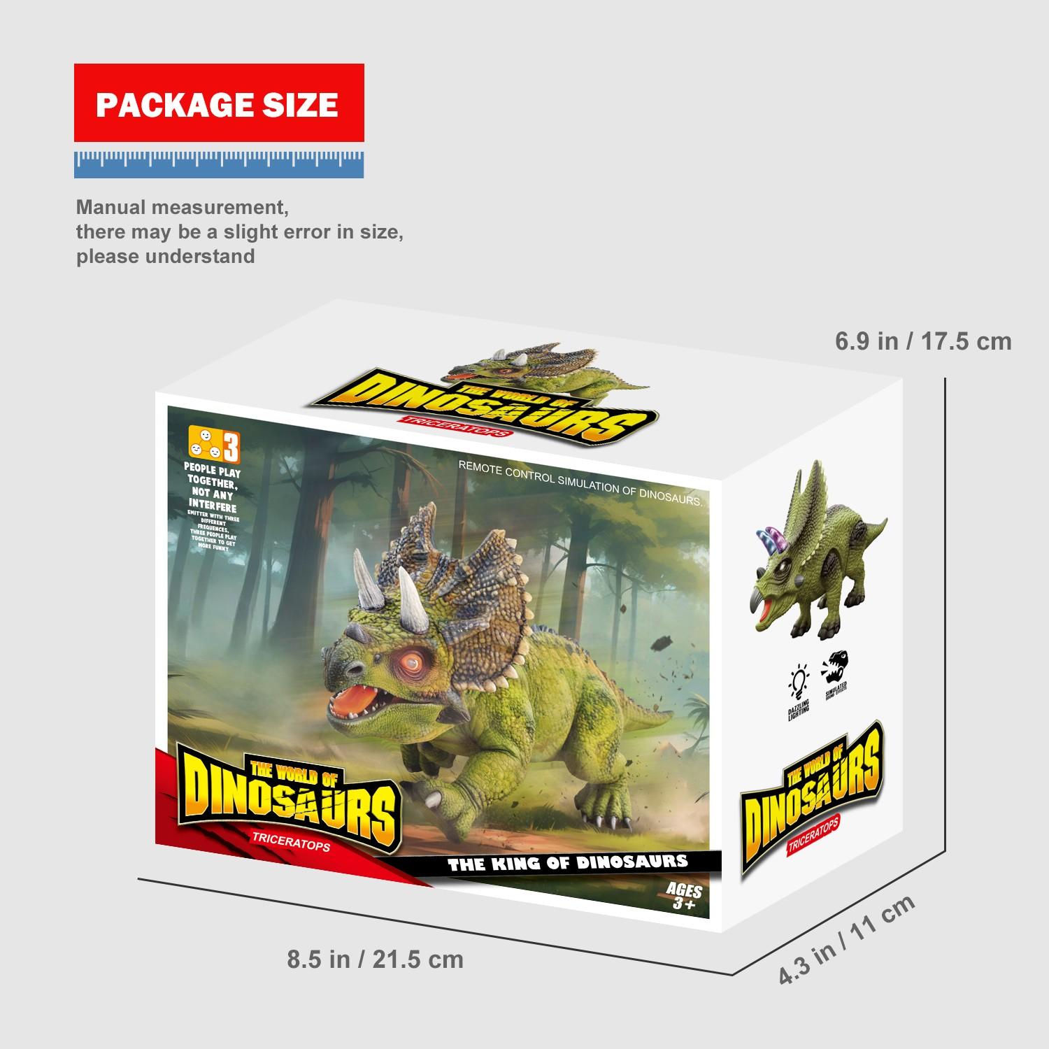 Remote Control Dinosaur Toy, Trike Sound Walking with Lights, Unisex Gift for Boys Ages 3-6, Requires Aa Batteries (not Included)