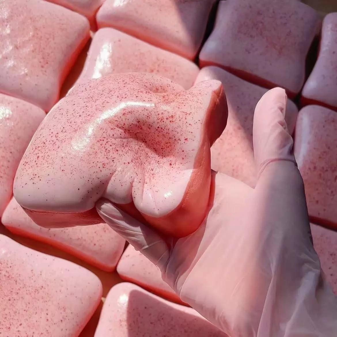 Stress Relief Toy, Squishies, Ultra Soft Strawberry Toast Slow Rebound Stress Ball, Realistic Bread Shape Squeeze Toy, Large Food Stress Reliever