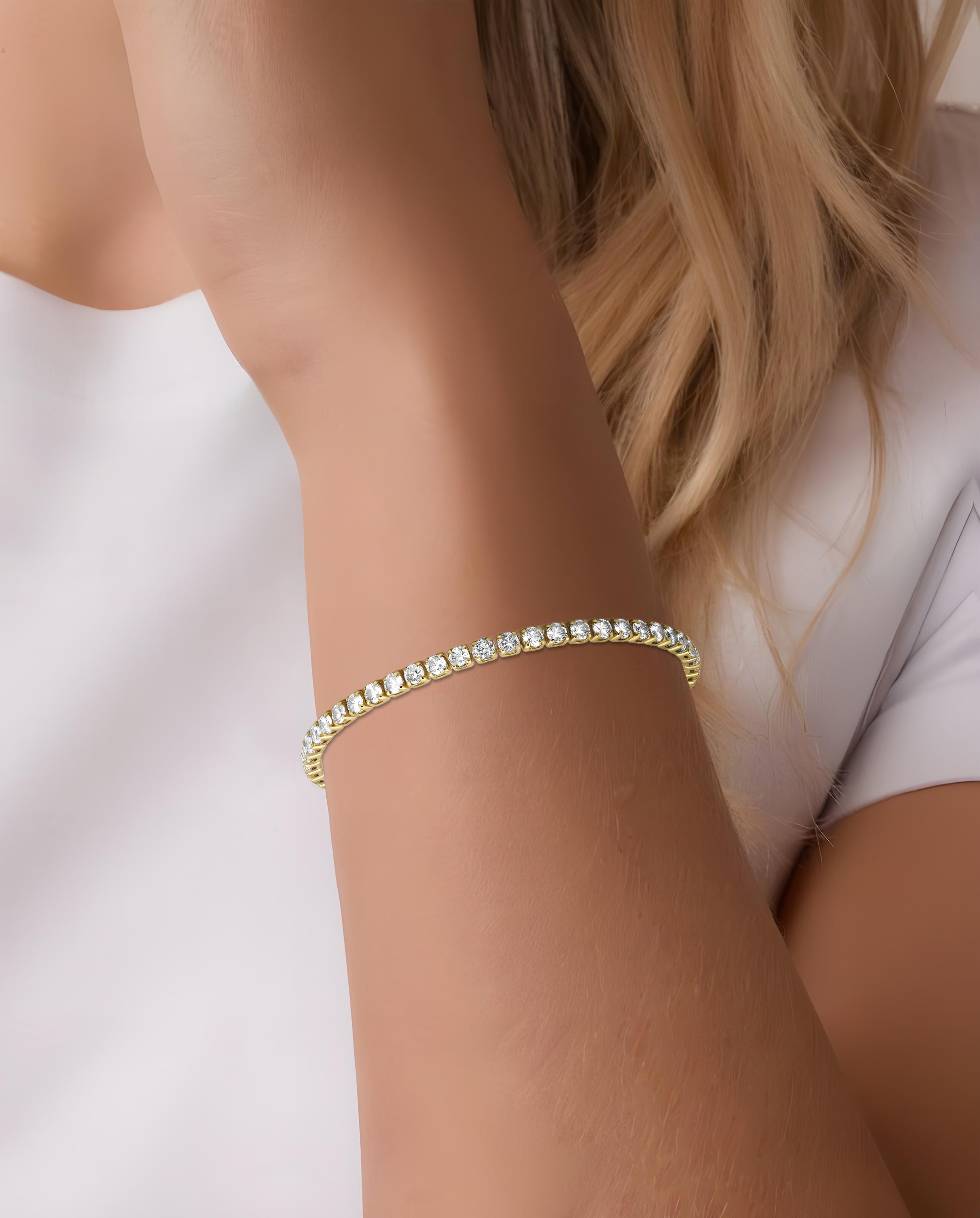 Aprilery Elegant Tennis Bracelet – Dainty Cubic Zirconia Jewelry with Lobster Clasp, Chic Gift Bangle for Women