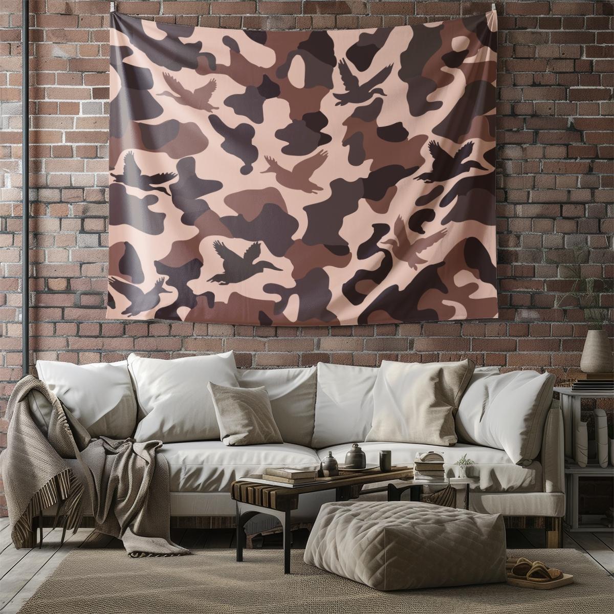 Unique Wild Duck Camo Tapestry, Artistic Digital Printed Wall Hanging, Cozy Multi-Use Wall Blanket for Bedroom & Living Room, Lightweight Decorative Piece, Perfect Housewarming Gift