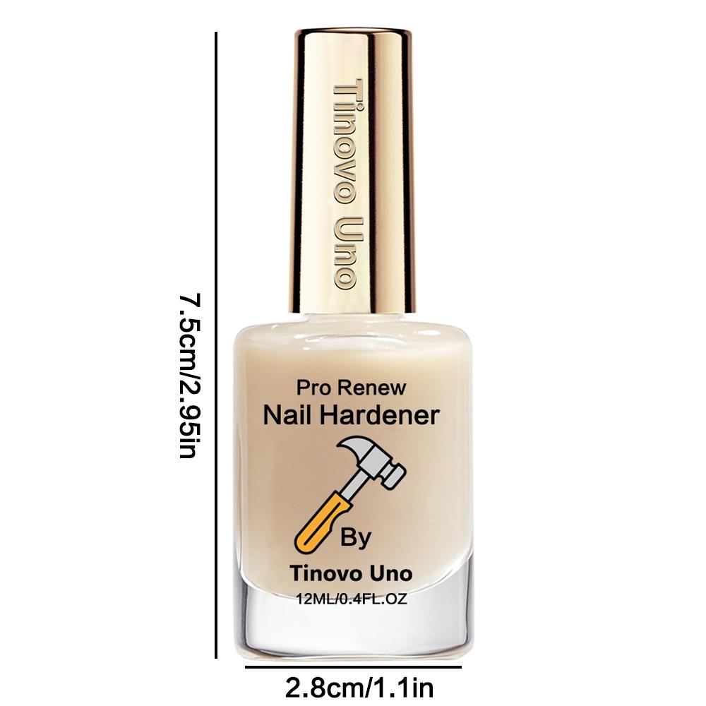 Tinovo Uno Natural Nail Hardener, Fast Drying, Enhances Nail Strength, Glossy Finish, Natural Shine, High Quality Formula, Nail Care