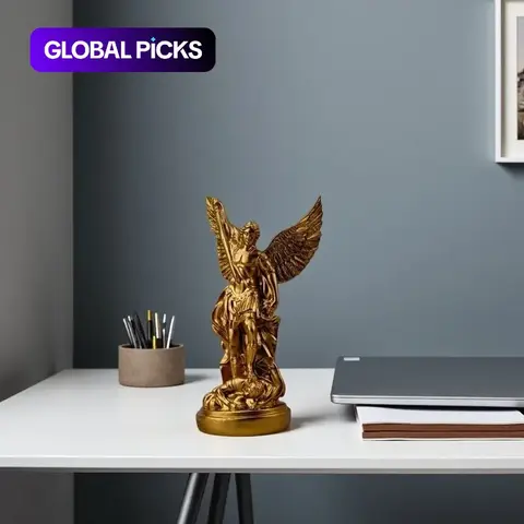 Saint Michael Angel Home Decor Figurine, 8.5-Inch Decorative Ornament for Living Room and Study, Spiritual Decor, Home Accent with Unique Craftsmanship, Thoughtful Gift, Religious Decoration #GLOBAL PICKS