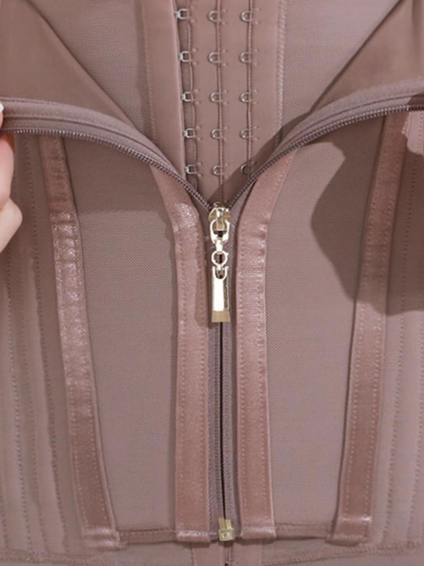 1 Count Women's Open Bust Butt Lifting And Tummy Control Shapewear Bodysuit, High Compression Shapewear, Fajas, Colombian Shapewear, With Zipper & Hooks Jumpsuit, Waist Trainer, Underwear, Perfect For All Seasons Daily Wear