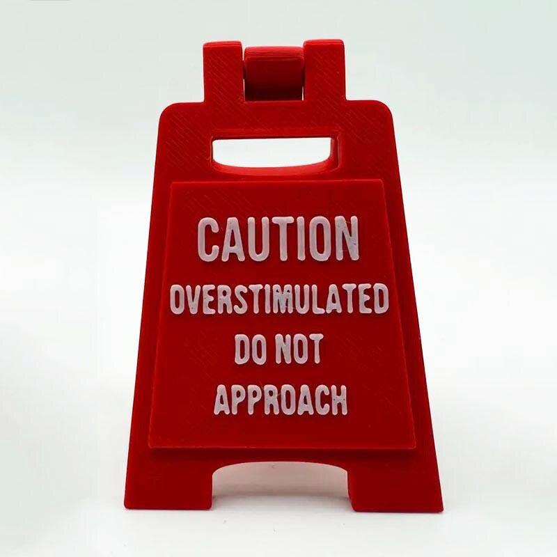 1pc Caution Overstimulated - Do Not Approach Desk Sign,Office decoration, home decoration, Novelty Desk Decor
