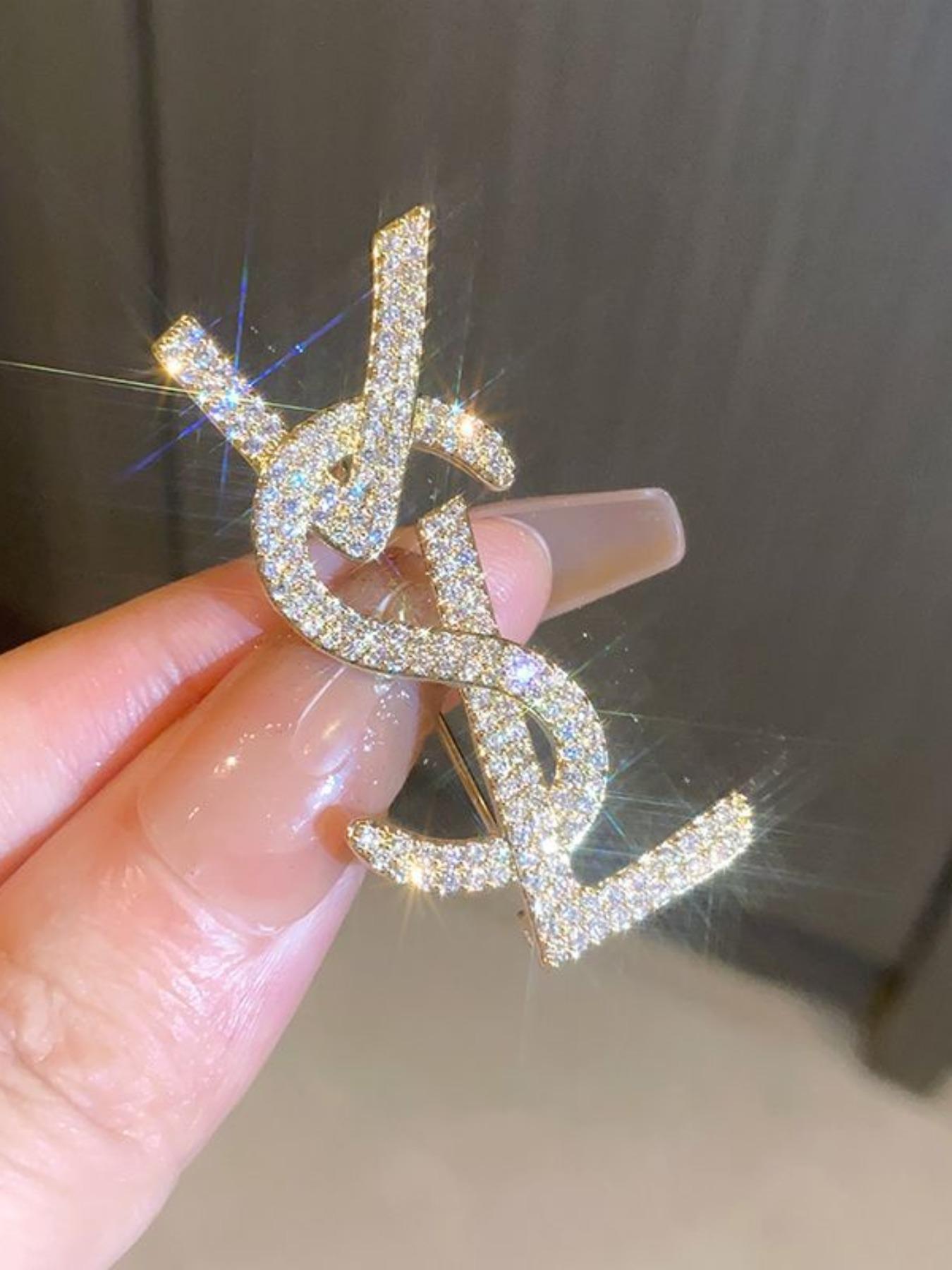 Fashion Cubic Zirconia Brooch, Luxurious Modern Design European Style Personalized Clothing Jewelry Accessory, Unique Statement Piece