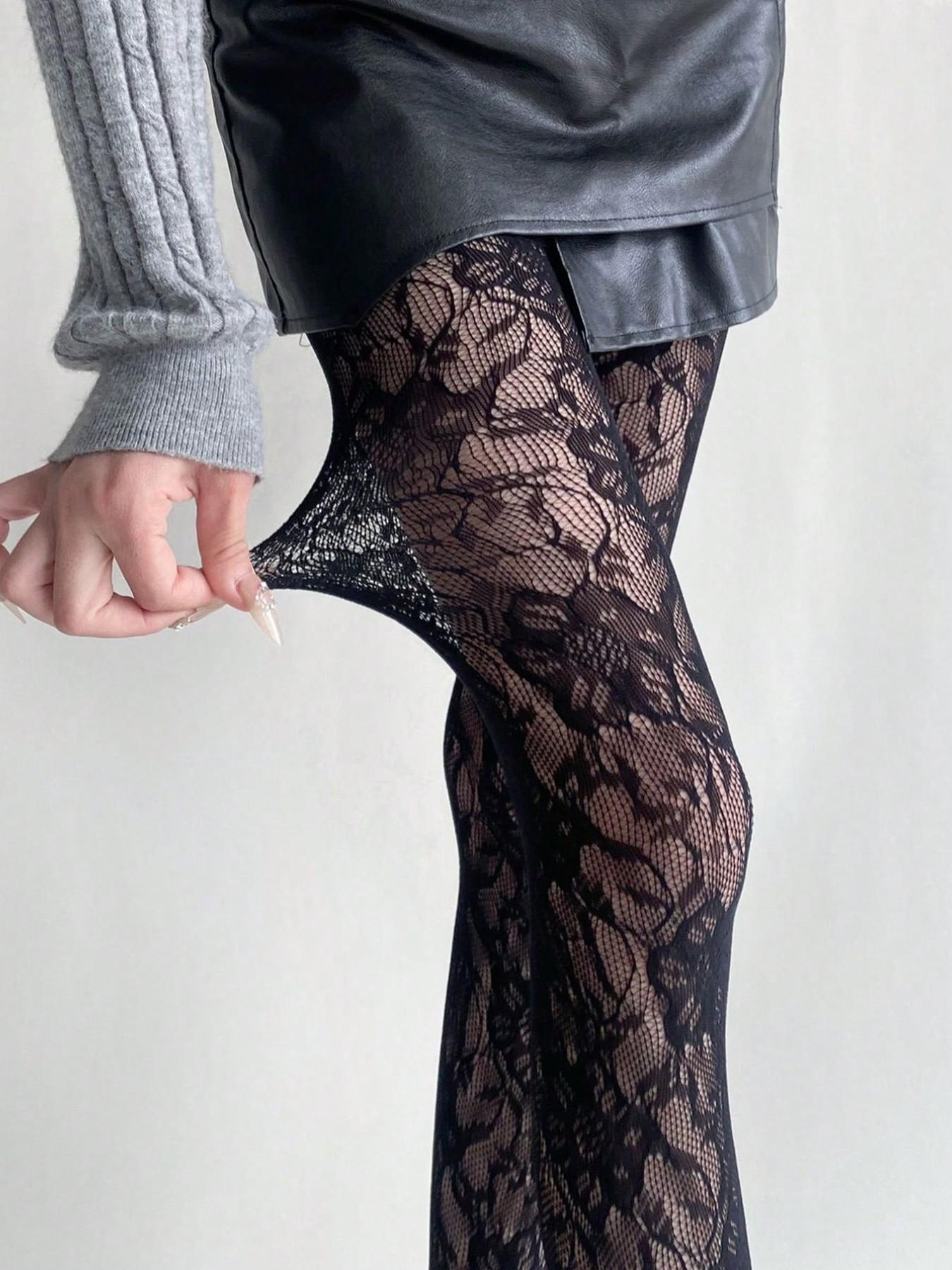 Sexy Women's Ultra-Elastic Large Floral Mesh Stockings, Sweet Sexy Design, Comfortable Daily Wear, Suitable for Casual Occasions