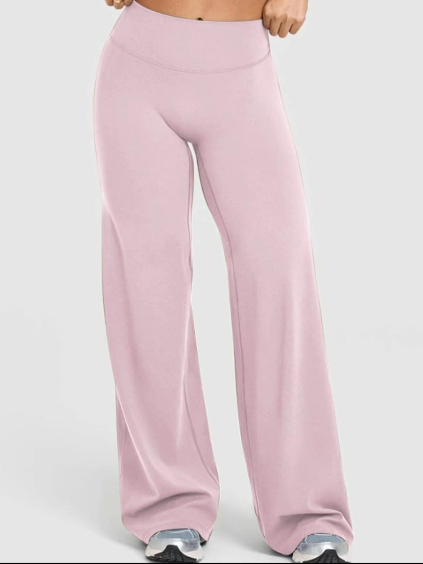 High Waist Sporty Yoga Pants, Fitted Plain Design, Comfortable Workout Apparel, Ideal for Outdoor Activities, All-Season Wear, Fitness Bottoms