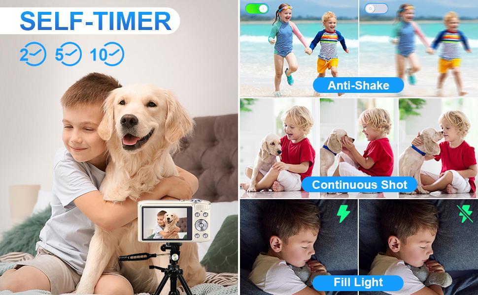 Digital Point and Shoot Camera,4K Compact Digital Camera with 2.88' IPS Screen 48MP for Photo and Video,Small Digital Camera Support 16X Zoom Macro Mode and Flash,1080P Camera with 32GB Card,Beginner Camera for Teens, Tech Gadgets Gift for Kid Student