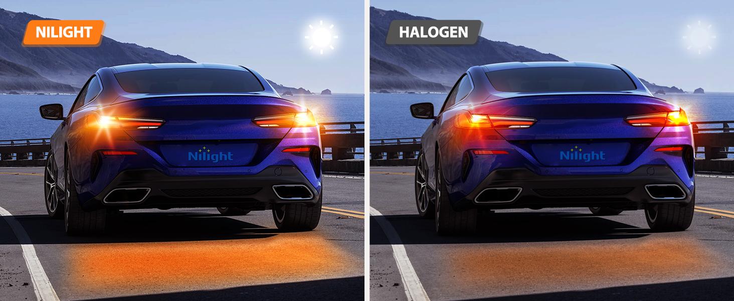 Nilight 57LED 1157 Amber Yellow 2057 2357 BAY15D 7528 LED Bulb (Pair) Super Bright Waterproof Headlight