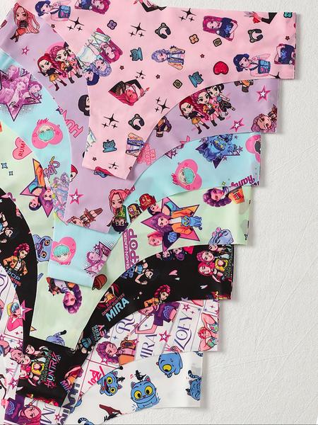 K-Pop Demon Hunter, Women's Breathable V-Back Ice Silk Panties, Fitted Casual Underwear for All Seasons, Extra Thin Comfortable Ladies Lingerie Set, Soft Breathable Knicker