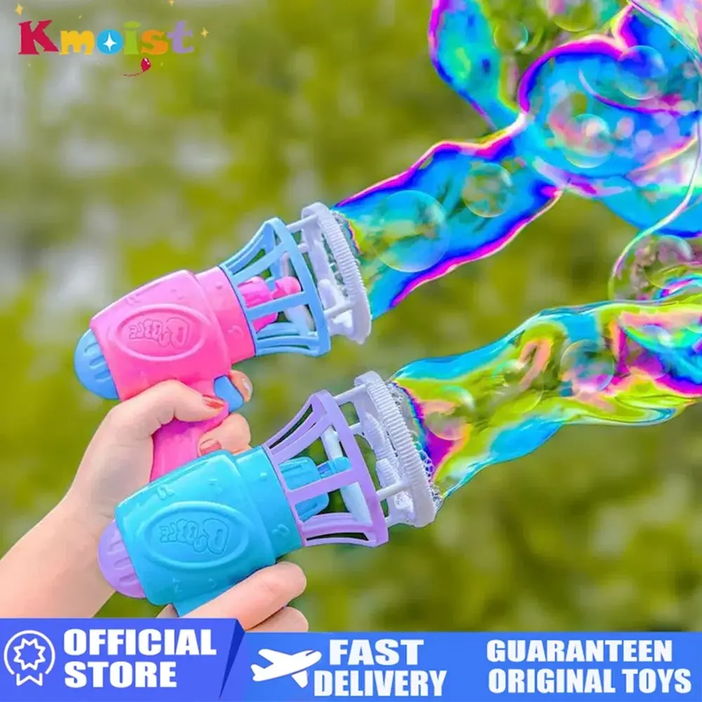 Kids 2‑in‑1 Automatic Bubble Machine Toy, Fun Bubbles‑Inside‑Bubbles Blowing Toy, Portable Outdoor Party Entertainment Toy for Boys Girls Birthday Holiday Gift