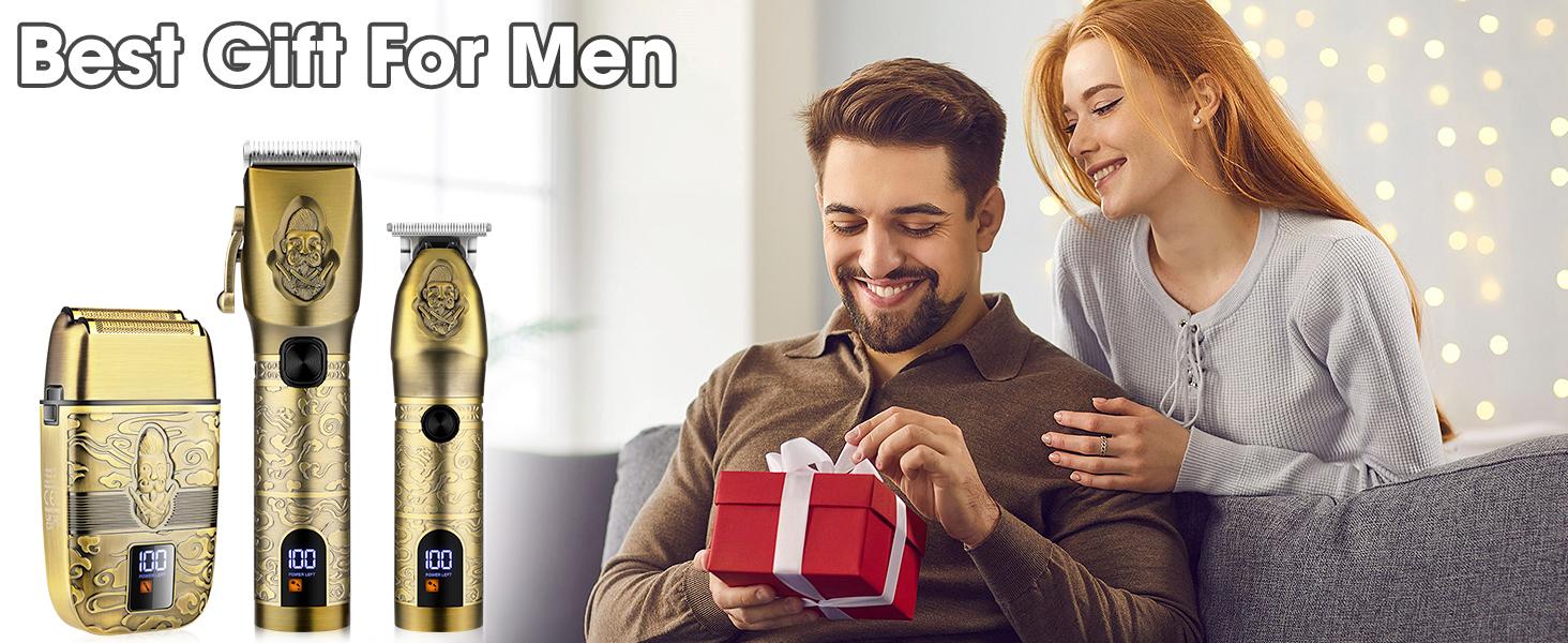 2024 Suttik Professional Hair Clippers for men ，hair clipper set gifts for father & Electric Shavers Razor & Beard Trimmer Hair Trimmer for Men Haircut,3 in 1 Cordless Men's Hair Cutting Kit Barber Clippers and Trimmers Set LCD Display Outdoorfun Comfort