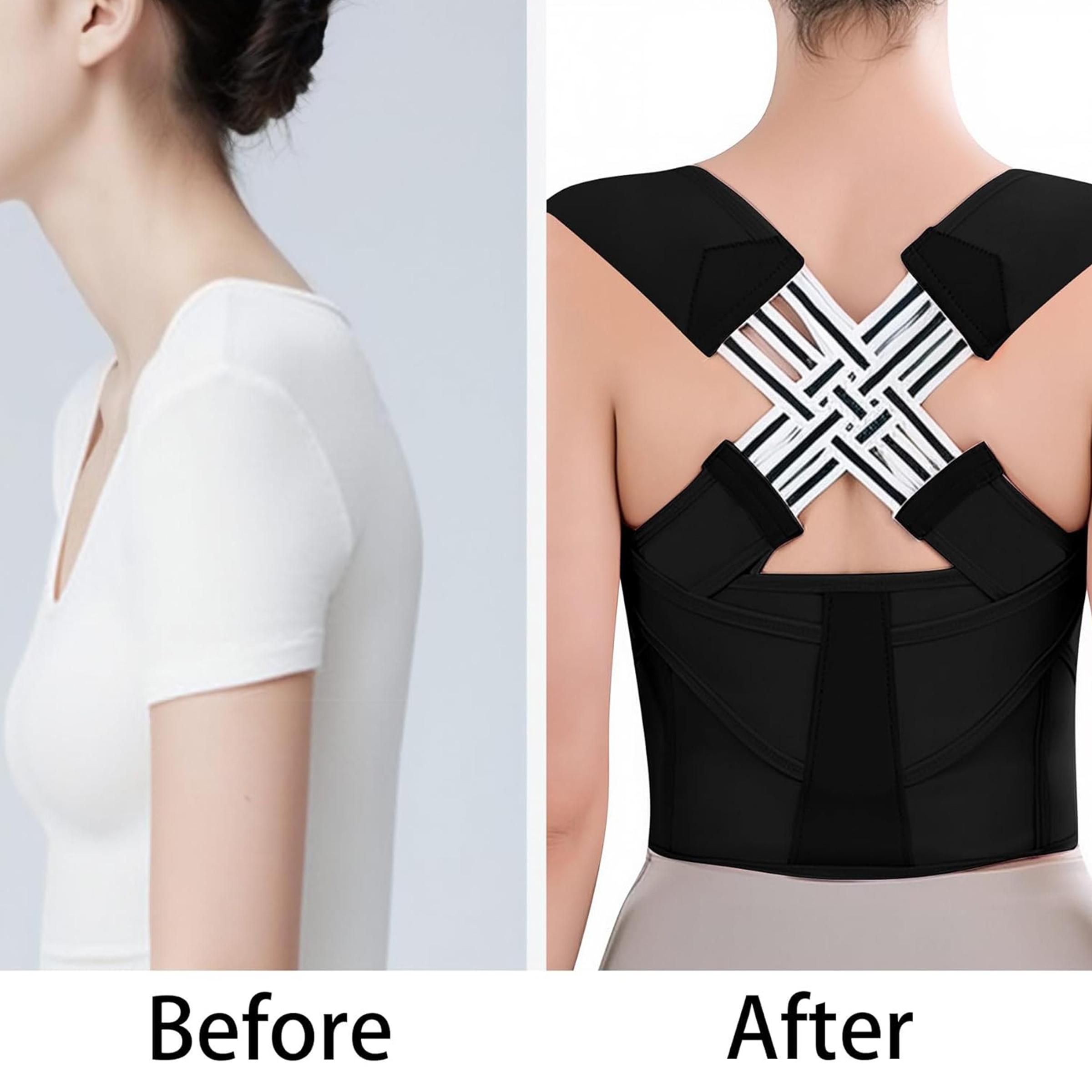 Back Brace for Posture Correction, Posture Straightener, Adjustable Adult Back Support Belt for Waist and Lumbar Support, Helps Prevent Scoliosis, Comfortable Fit, Posture Strap