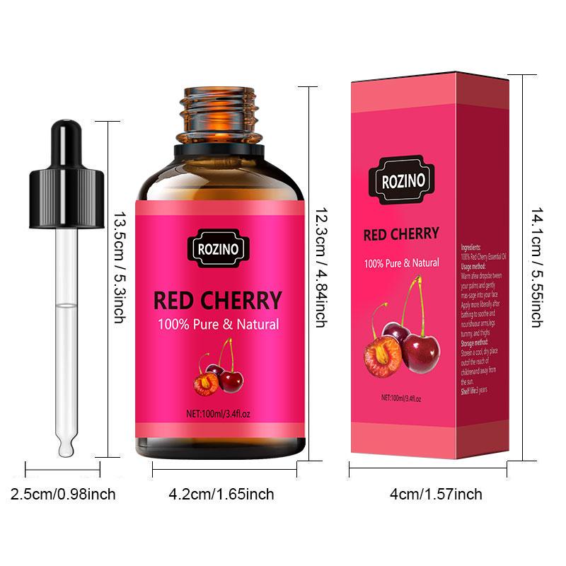 Rozino Red Cherry Essential Oil - Improve Dry Skin, Lock Moisture & Soothe Redness Body Care Soothing dry body oil curly  hair  oil  treatment