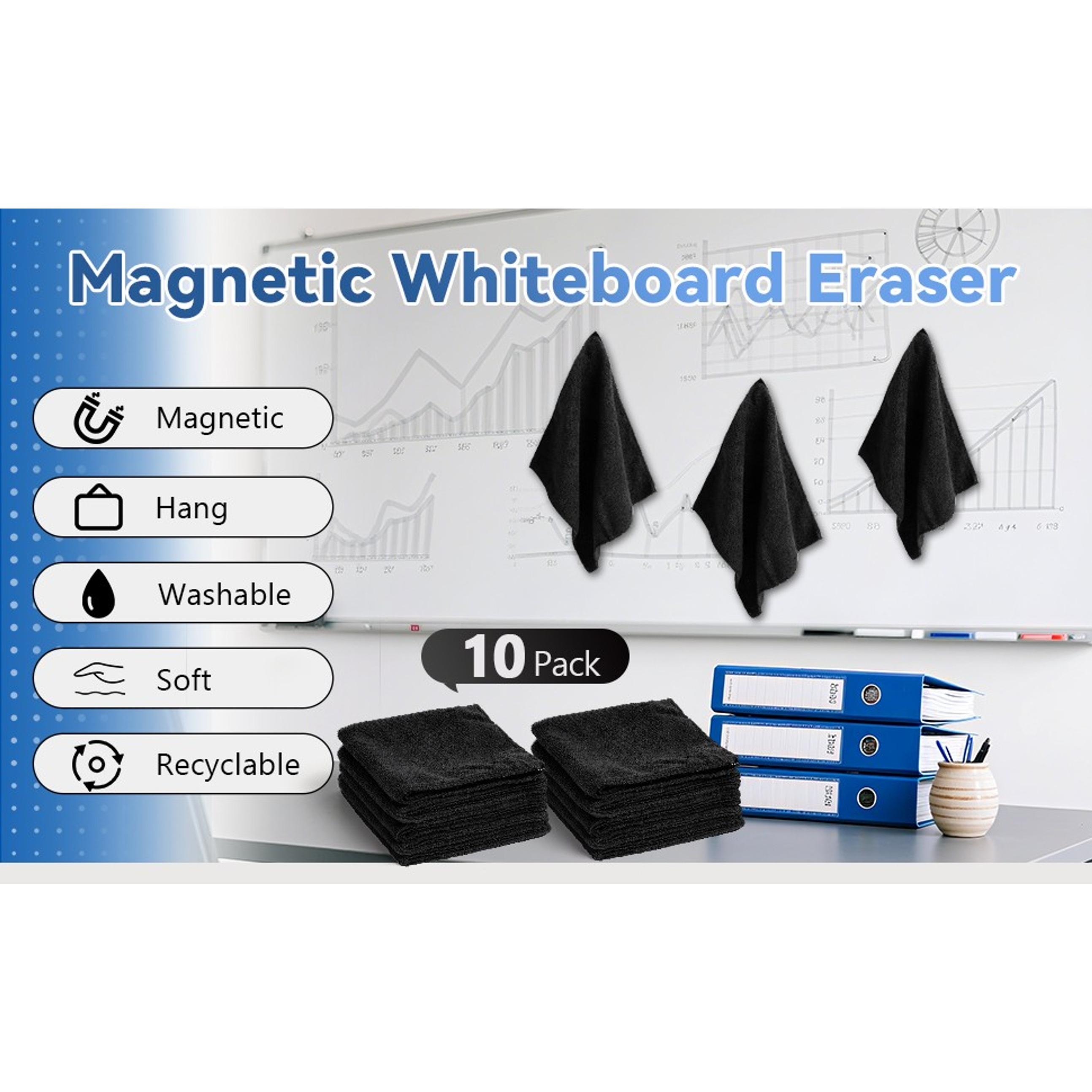10 Pack Magnetic Whiteboard Eraser White Board Cleaner Microfiber Cleaning Cloth for Whiteboards, Office,School 11.8 x 11.8 inch