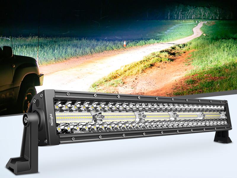 Nilight 22 Inch 480W Triple Row Flood Spot Combo Bar Driving Led Off Road Lights SUV Ute ATV Truck 4x4 Boat