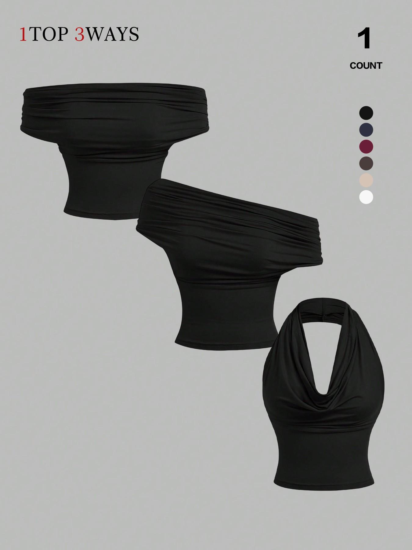 Women's Three-Way Convertible Sleeveless Vest Top, Slim Fit Design, Ideal for Daily Wear & Stylish, Perfect for Trendy Looks