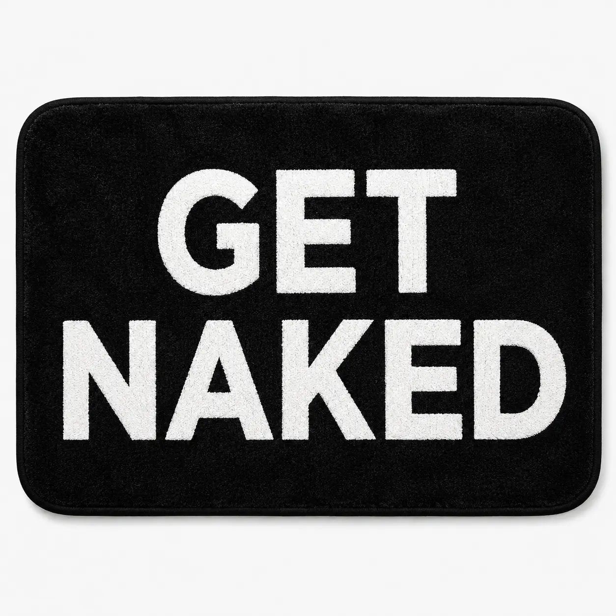 Black Get Naked Memory Foam Bath Mat 31x20 Inch, Funny Bathroom Rugs, Cute Dorm, Apartment Decor, Soft Non Slip Absorbent Mats for Shower, Vanity