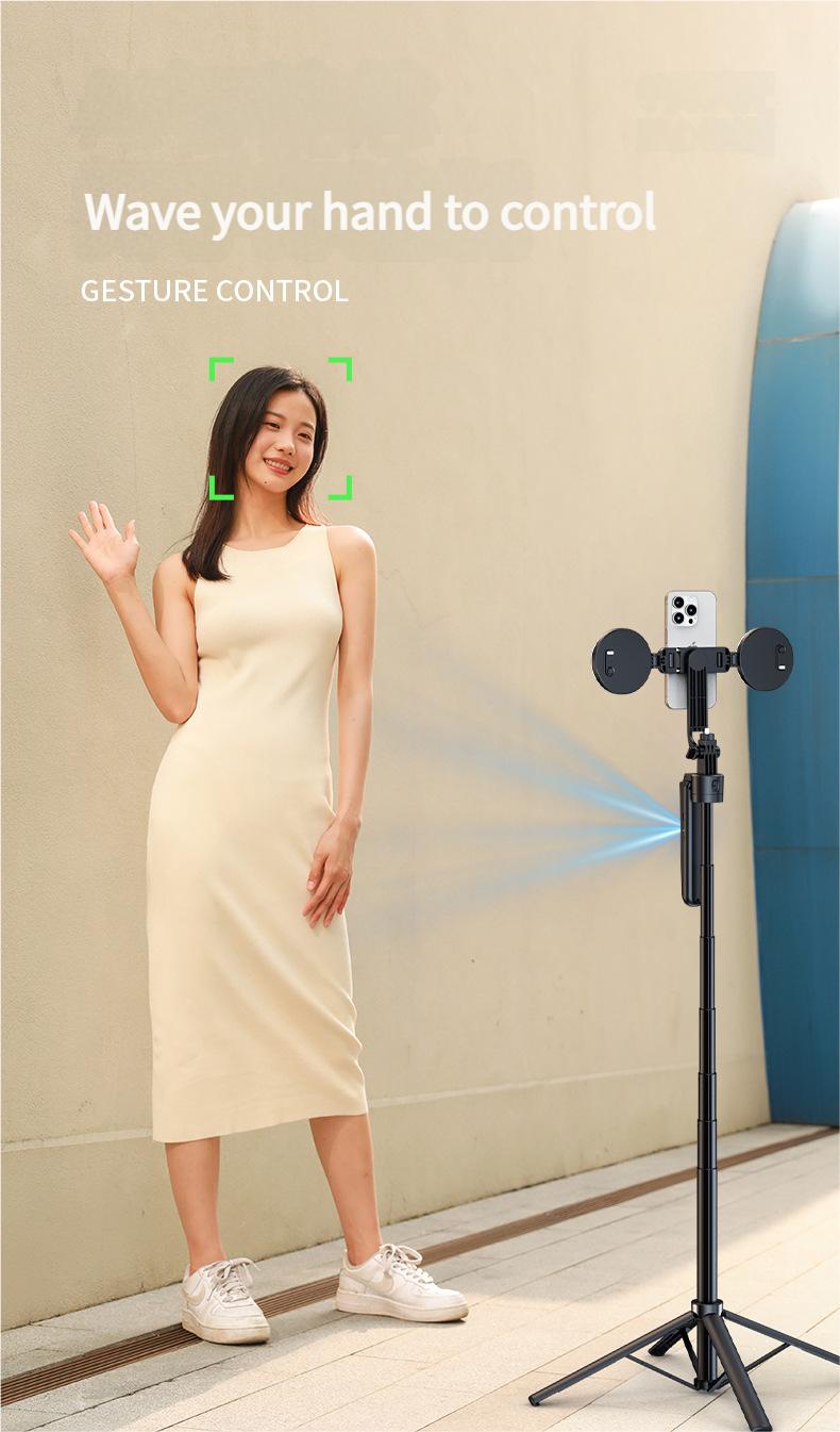 70" Smart AI Facial Recognition Phone Tripod,360 Rotation Travel Selfie Stick Stand,Face Tracking Phone Tripod with Light and Remote, Selfie Stick for Video Recording & TikTok Live Streaming & Content Creator