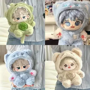 2026 new 20cm Plush Doll Clothes –  Animal Series Fluffy Bunny Hooded Jumpsuit Cute Winter Outfit for Doll, Kawaii Gift, Not Dolls
