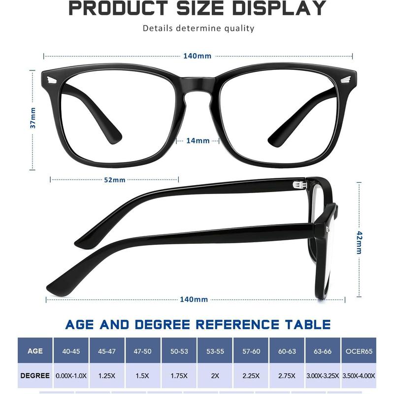 RESJOK Reading Glasses for Women Men - Anti Glare Blue Light Blocking Glasses,Classic Square Frame ,Sturdy Eyeglasses,Floral Eyewear