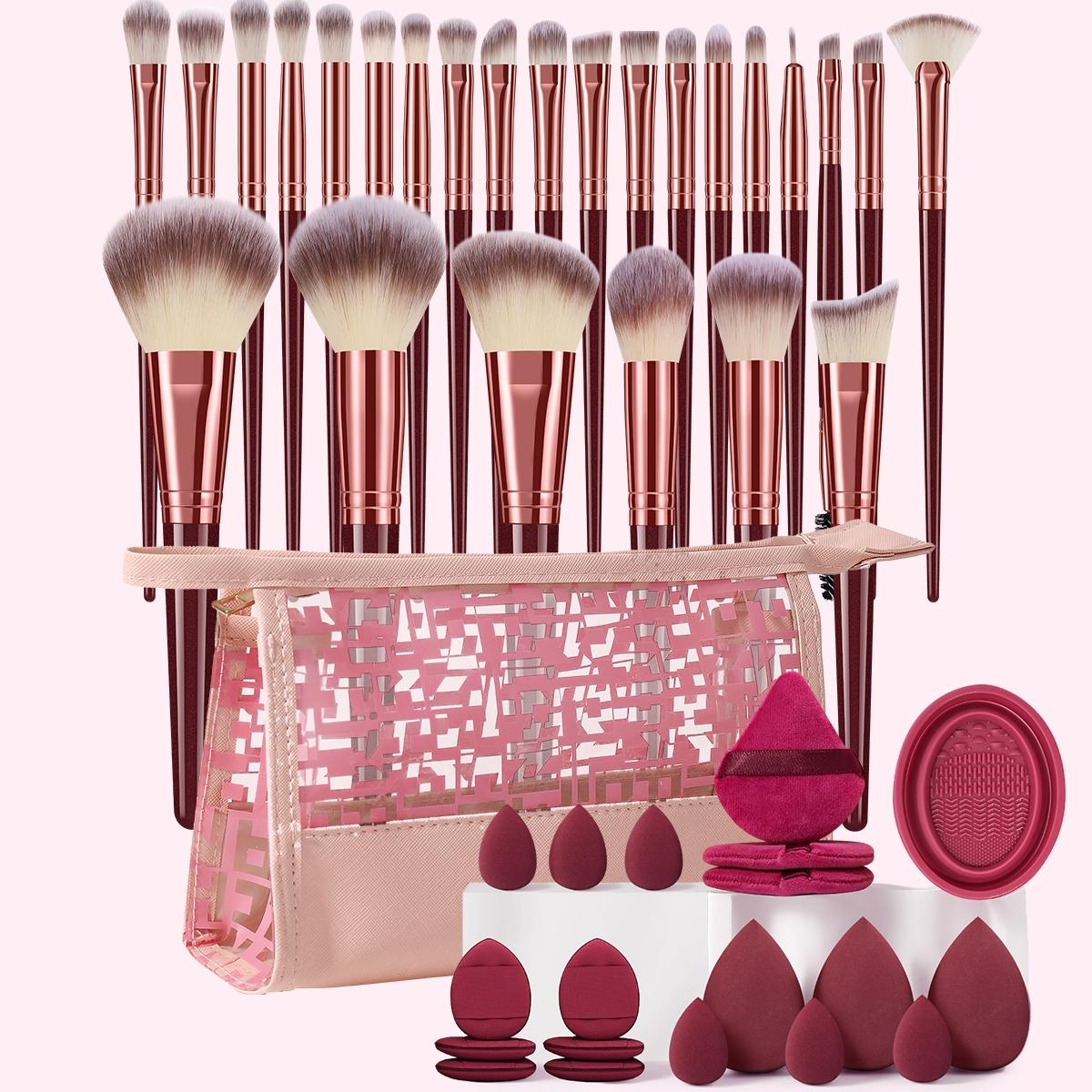 Multi-Piece Makeup Brush Set with Sponge, Premium Beauty Tool Kit, Makeup Brushes Set, Perfect for Flawless Makeup, Ideal for Makeup Enthusiasts