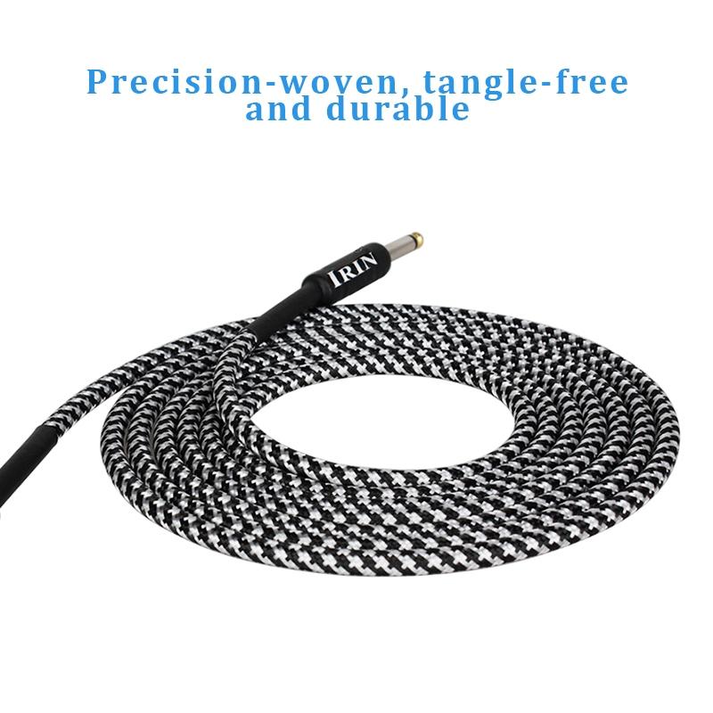 IRIN electric guitar 3m cable Guitar cable electric instrument bass amp cord for electric mandolin (black), Pro Audio (right angle to straight)