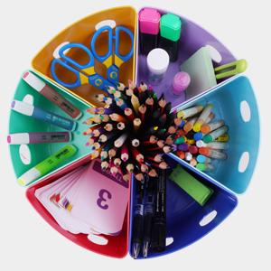 GAMENOTE Rotating Art Supplies Organizer, Lazy Susan Office School Supply, Desk Organization, Marker & Pencil Holder, Stationery, Colorful Containers GAMENOTE Rotating Art Supplies Organizer, Lazy Susan Office School Supply, Desk Organization, Marker & Pencil Holder, Stationery, Colorful Containers