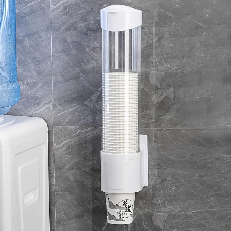 1pc Wall Mounted Disposable Paper Cups Holder, Dispenser Automatic Cup Storage Rack, Cups Holder For Water Dispenser, Cups Container, Kitchen Supplies