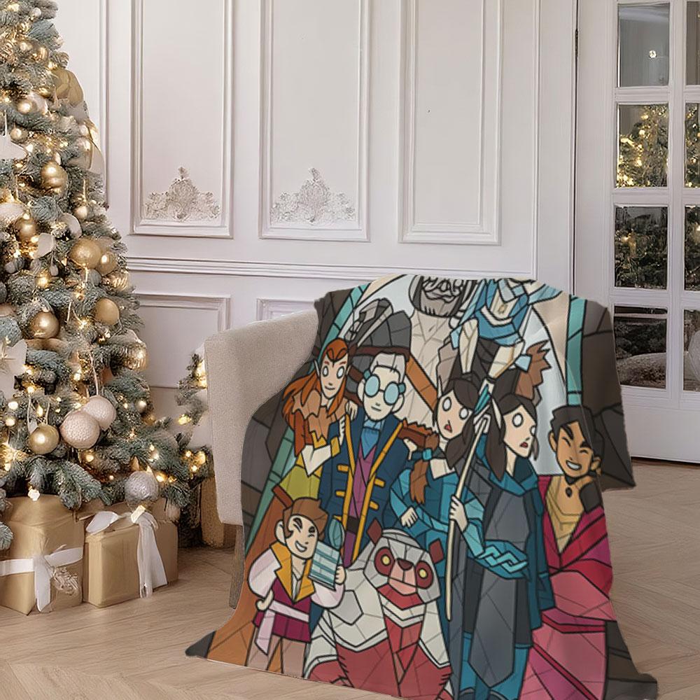 Role-Themed Polyester Flannel Blanket - Modern Style, Thick Fleece Blanket, Snuggle Blanket for Bedroom, Couple Memorial Blanket, Oversized Warm Blanket, Area Blanket for Living Room