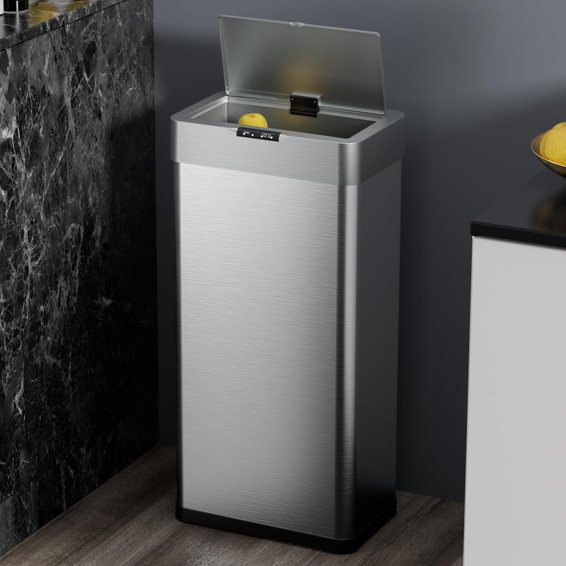 18.5/21.1 Gal Automatic Trash Can, 70L/80L Stainless Steel Motion Sensor Garbage Bin, Touchless Brushed Wastebasket, W/Soft-Close Lid, for Living, Dinning Room, Kitchen Household Items