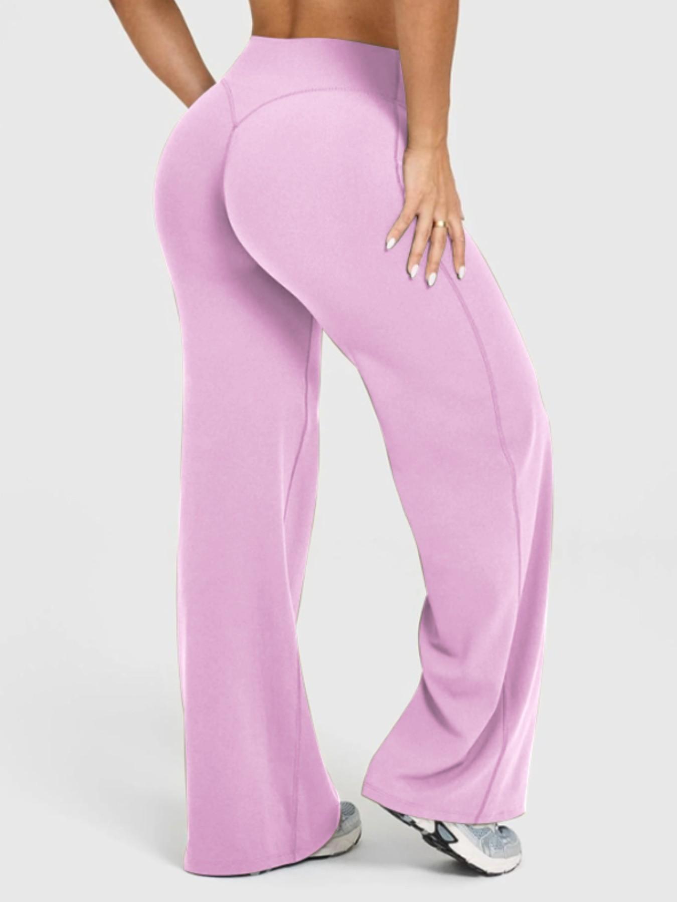 Women's High Waisted Elastic Wide Leg Pants, Loose Straight Fit, Perfect for Yoga and Pilates, Comfortable Daily Wear