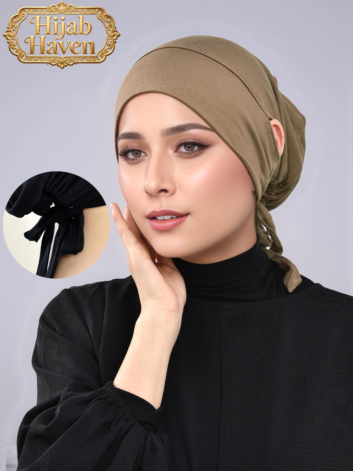 Women's Plain Hijab Cap Headscarf Turban, Soft Comfortable Daily Wear Accessory, Versatile Muslim Fashion Headwear for All Seasons