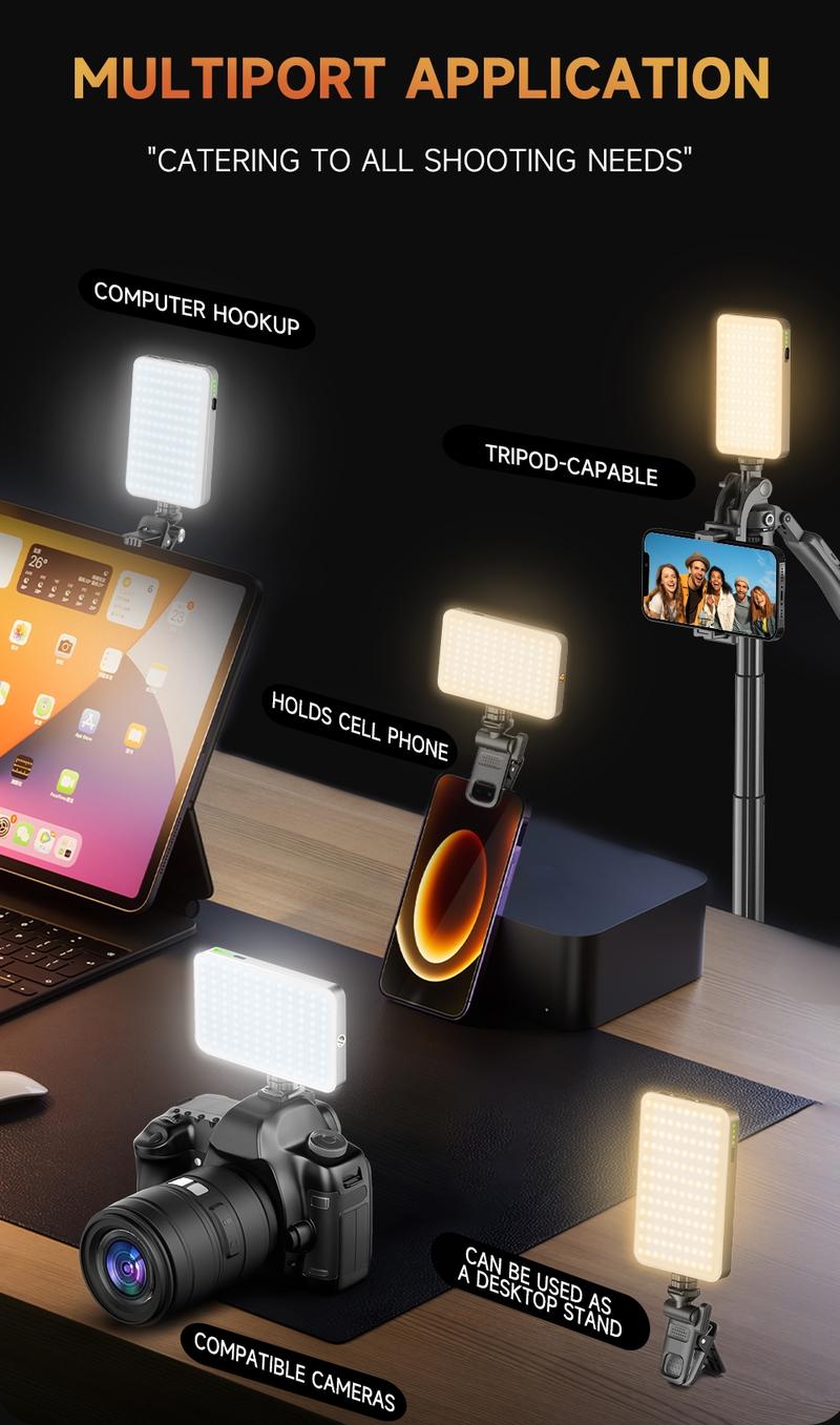 Portable Phone Light, Rectangular Camera Multi-Purpose Light, Enhances Photography & Video Quality, Built-In Battery Design, Camera Fill Light