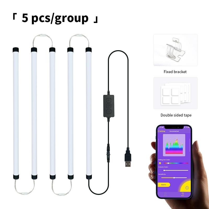 USB Smart RGB plus IC Music Sync LED Light, Seven-Color Sound-Responsive Atmosphere Lamp, Suitable for Living Rooms, Gaming Setups and Studios