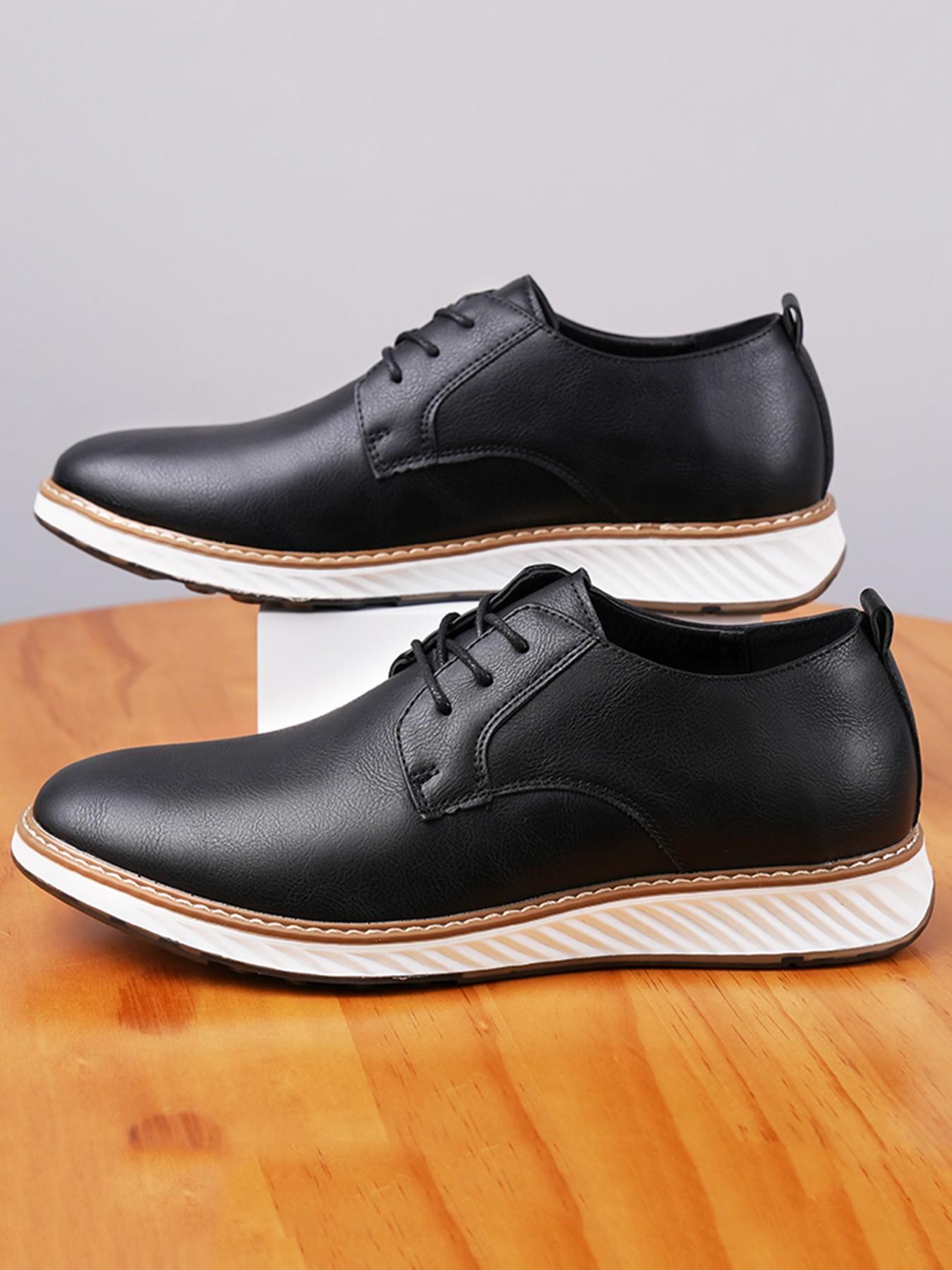 Men's Lace-Up Derby Shoes, Formal and Casual Wear, Fashion Leather Shoes, Comfortable for Office or Special Occasions