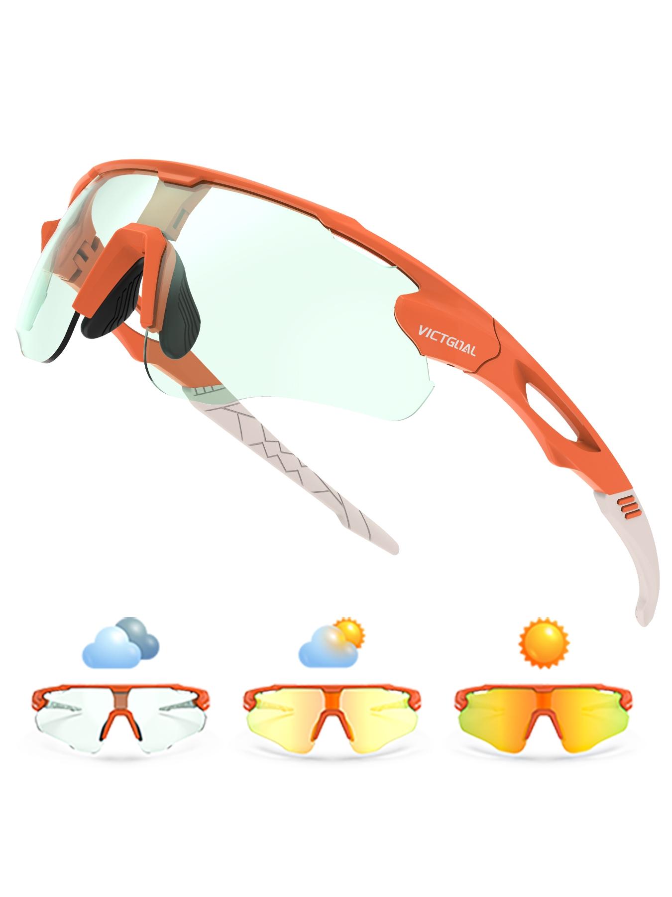 VICTGOAL Photochromic Cycling Sunglasses for Men-Women, UV400 Protection Sports Eyewear for Outdoor Cycling, Fishing, Driving